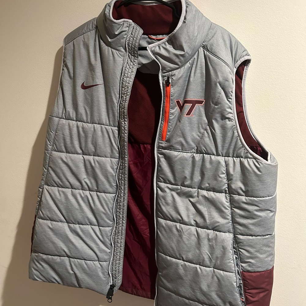 Nike Virginia Tech fleece lined puffer vest NWOT XL